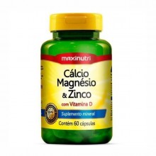 Cálcio, Magnésio e Zinco com Vitamina D - 60 Cápsulas - Maxinutri