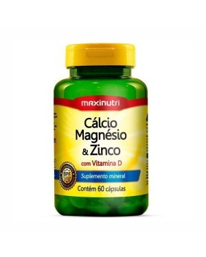 Cálcio, Magnésio e Zinco com Vitamina D - 60 Cápsulas - Maxinutri